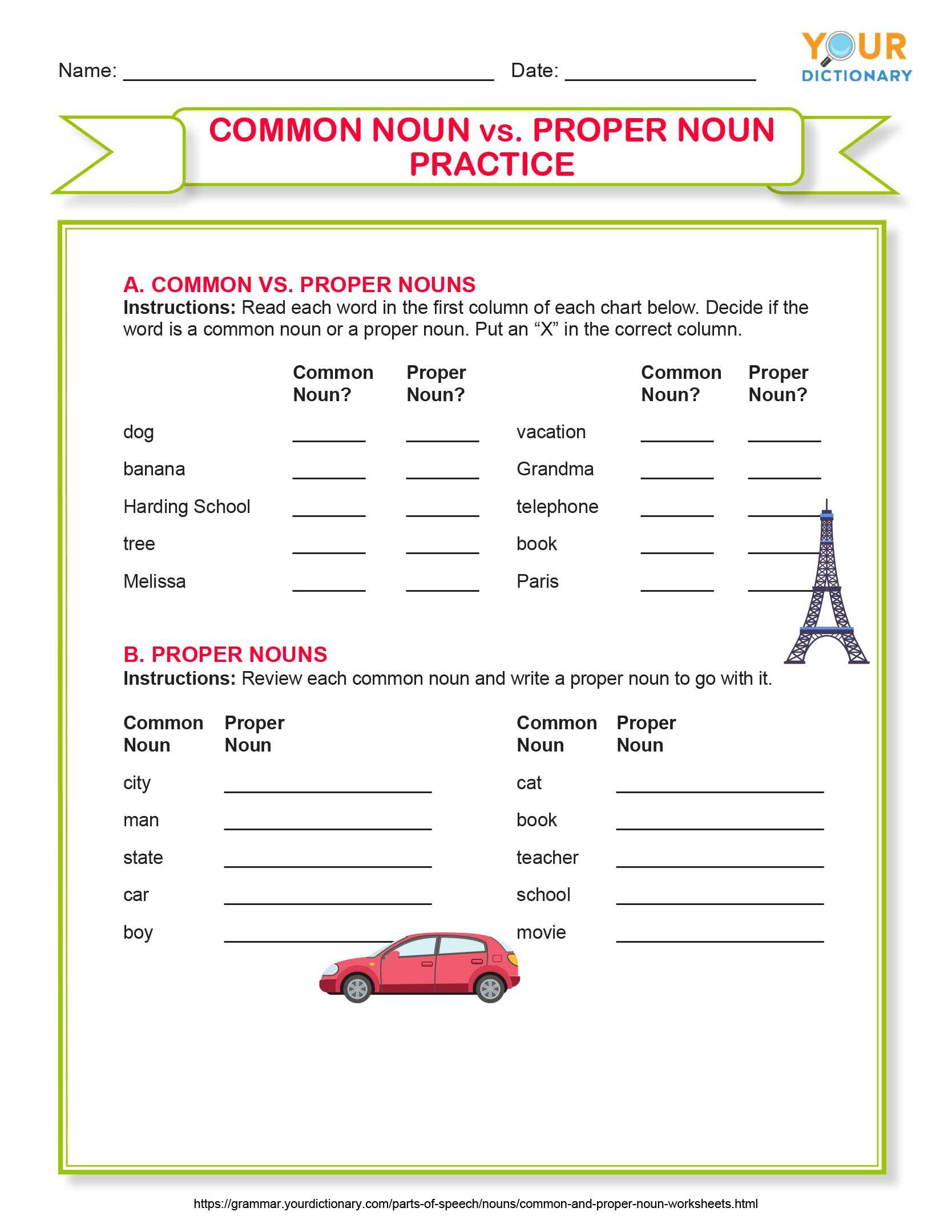 Types Of Nouns Worksheet Types Of Nouns Free Worksheet By Pink Tulip 