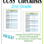 Updated 2nd Grade CCSS I Can Checklists The Curriculum Corner 123