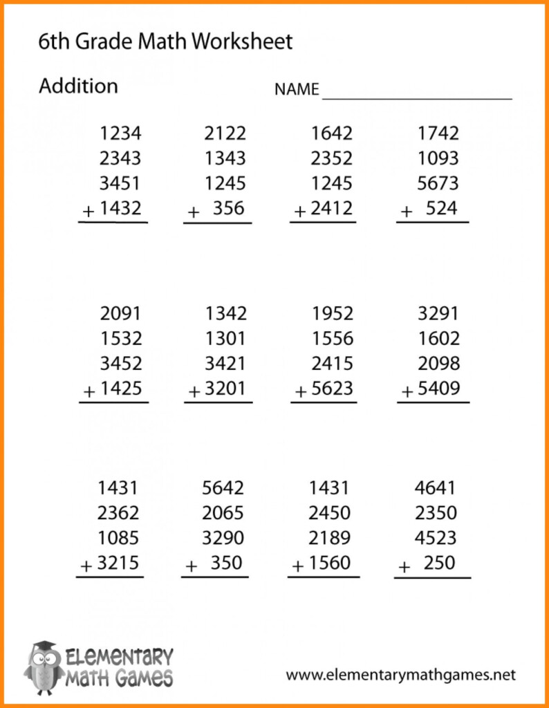 031 Addition Worksheets 4th Grade Fourthaths Printable Math 