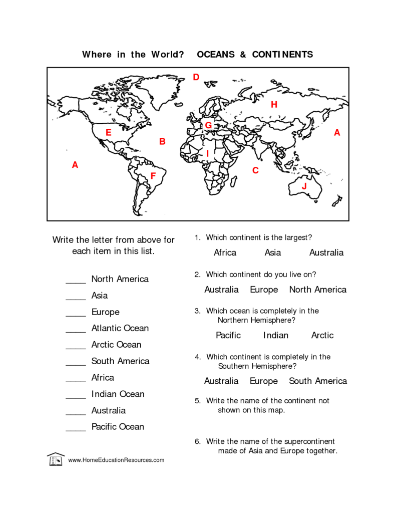 10 Printable Map Worksheets Worksheeto