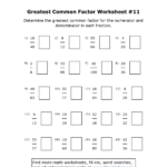 11 Fractions Greatest Common Factors Worksheet Worksheeto