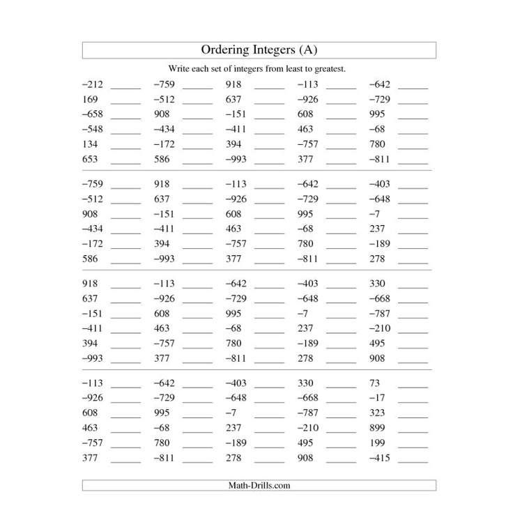 13 6th Grade Integers Worksheets Worksheeto