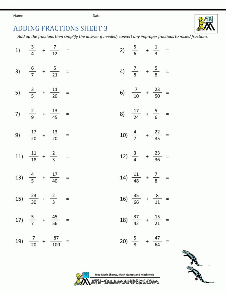 14 Best Images Of Adding Subtracting Fractions With Mixed Numbers 