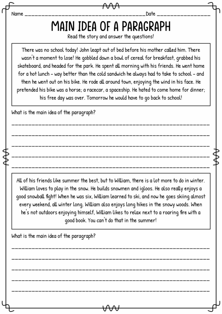 16 Main Idea Worksheets Grade 5 Worksheeto