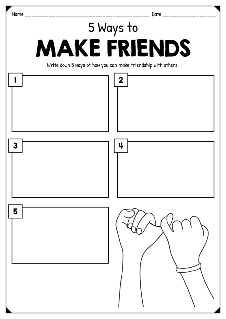 16 Printable Friendship Worksheets Elementary Worksheeto