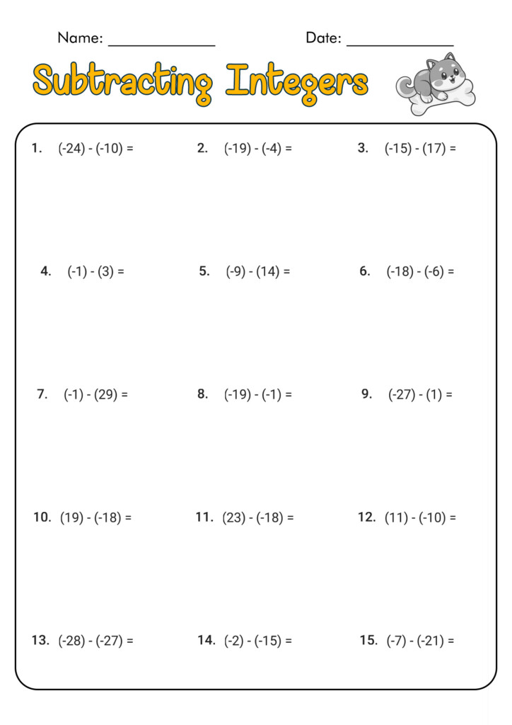 18 Math Worksheets Integers Worksheeto