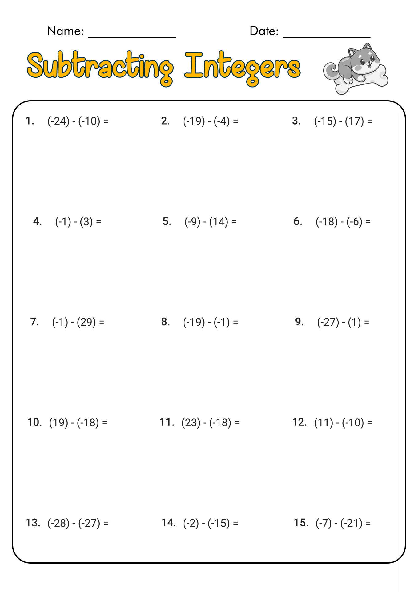 18 Math Worksheets Integers Worksheeto