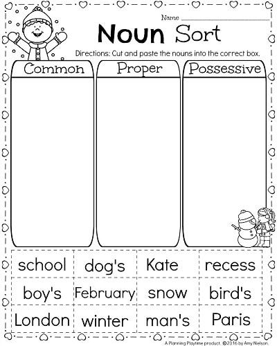 1st Grade Math And Literacy Worksheets For February Possessive Nouns