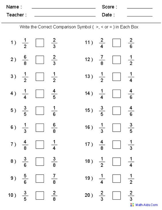 20 Ordering Fractions Worksheet 4th Grade Desalas Template