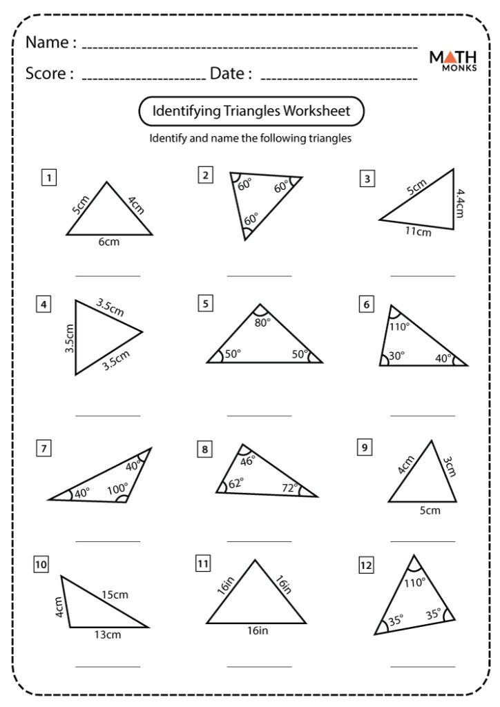 2022 Download Types Of Triangles Worksheet WRKSHTS