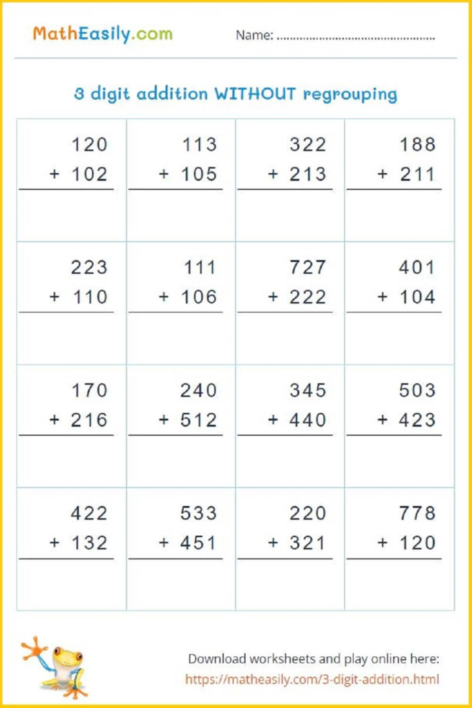 3 Digit Addition Games Online WITH WITHOUT Regrouping