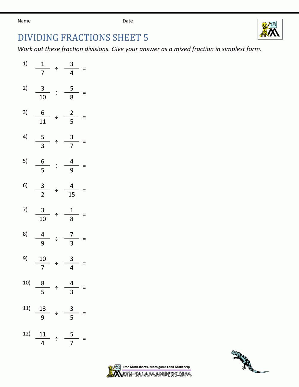 35 Dividing Fractions Worksheet 6th Grade Support Worksheet