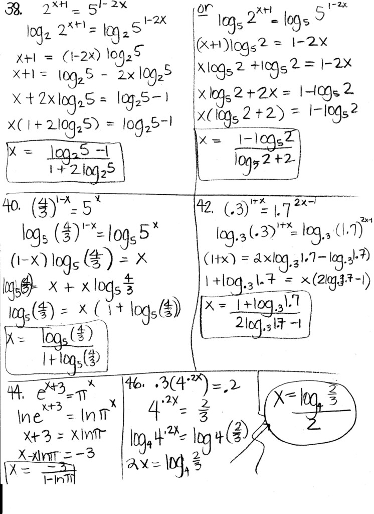 35 Solving Exponential Equations With Logarithms Worksheet Support 