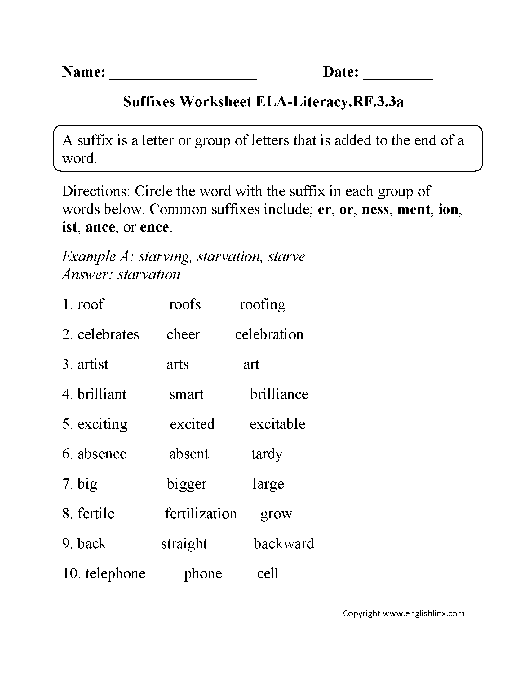 3rd Grade Common Core Reading Foundational Skills Worksheets