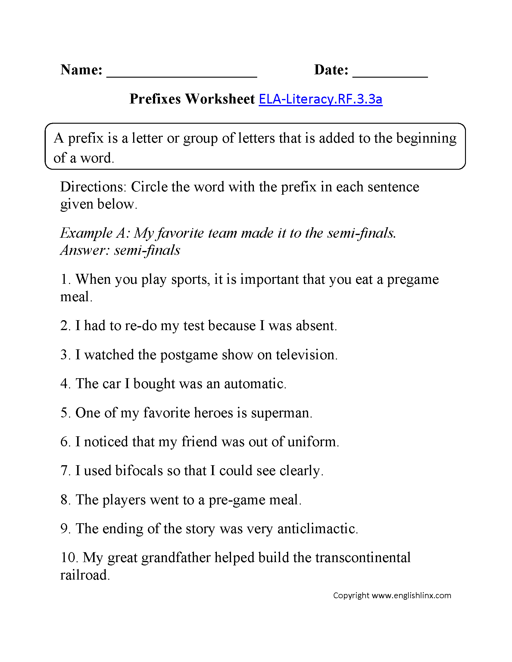 3rd Grade Common Core Reading Foundational Skills Worksheets