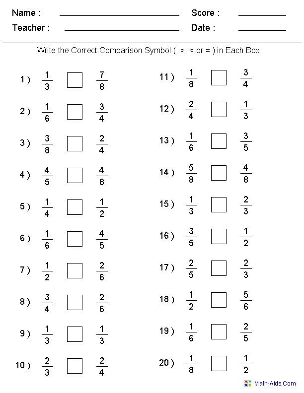 3Rd Grade Fractions Worksheets Grade 3 Pdf Improve Your Kids Math 