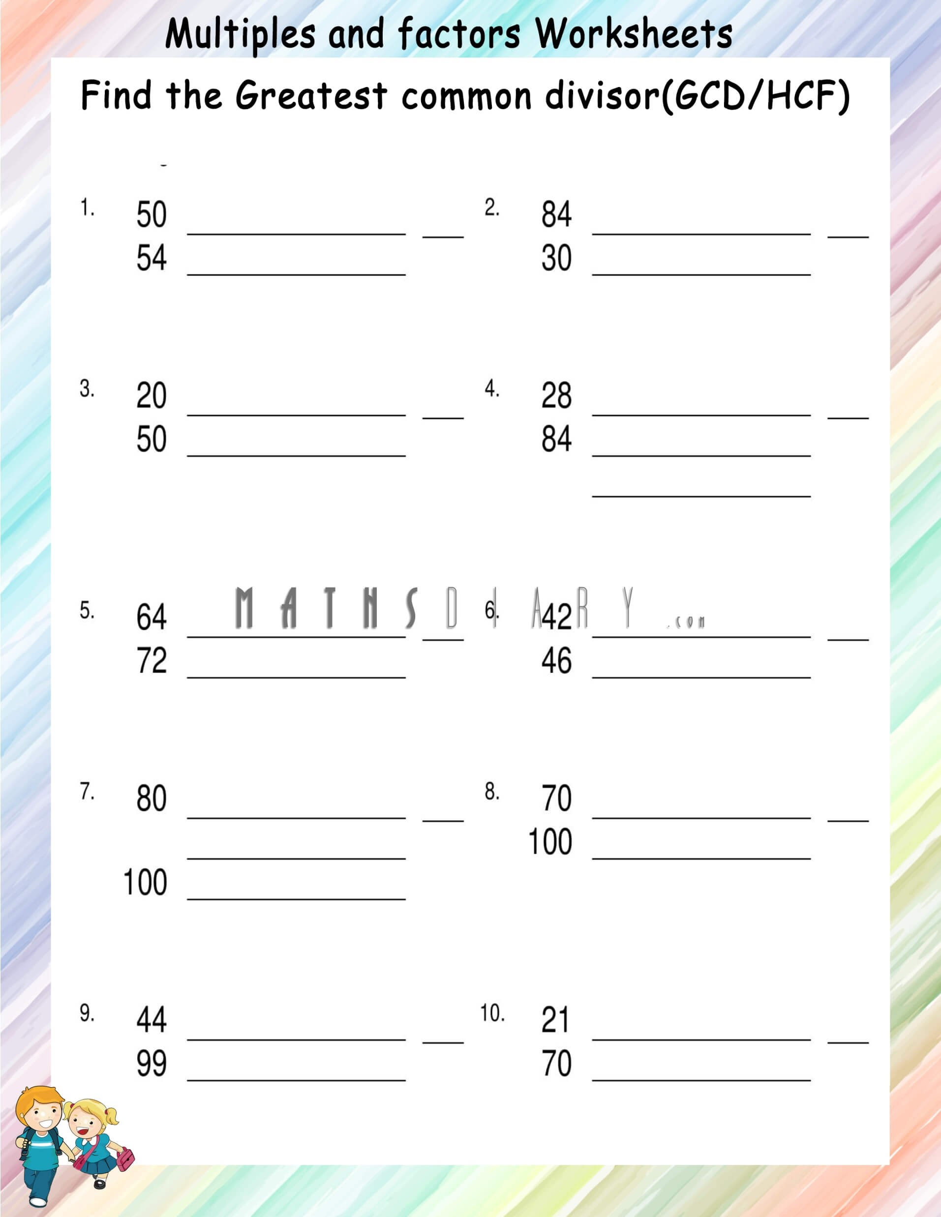 43 Greatest Common Factor Worksheet Worksheet Database