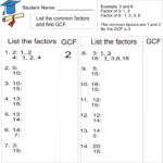 4th Grade Common Factors Worksheet Kidsworksheetfun Gcf And Lcm