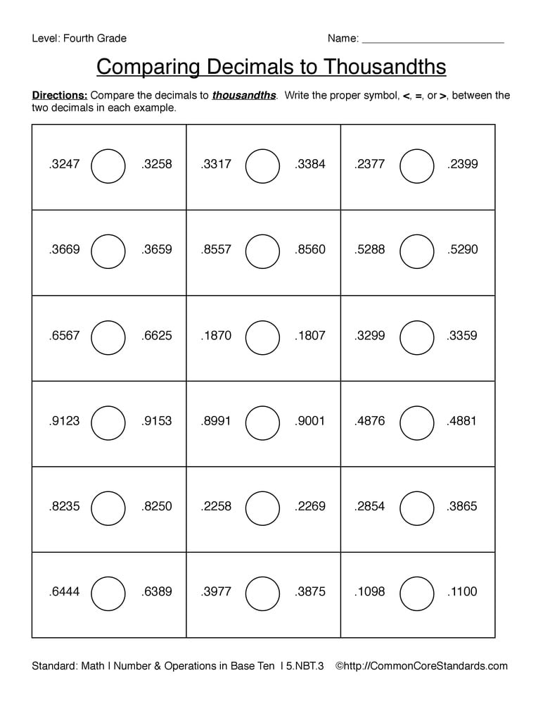 5 NBT 3 Common Core Worksheets WorksheetsCity