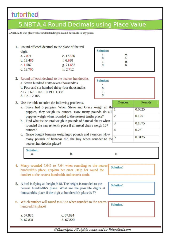 5th Grade Common Core Math Word Problems Worksheets Common Core 