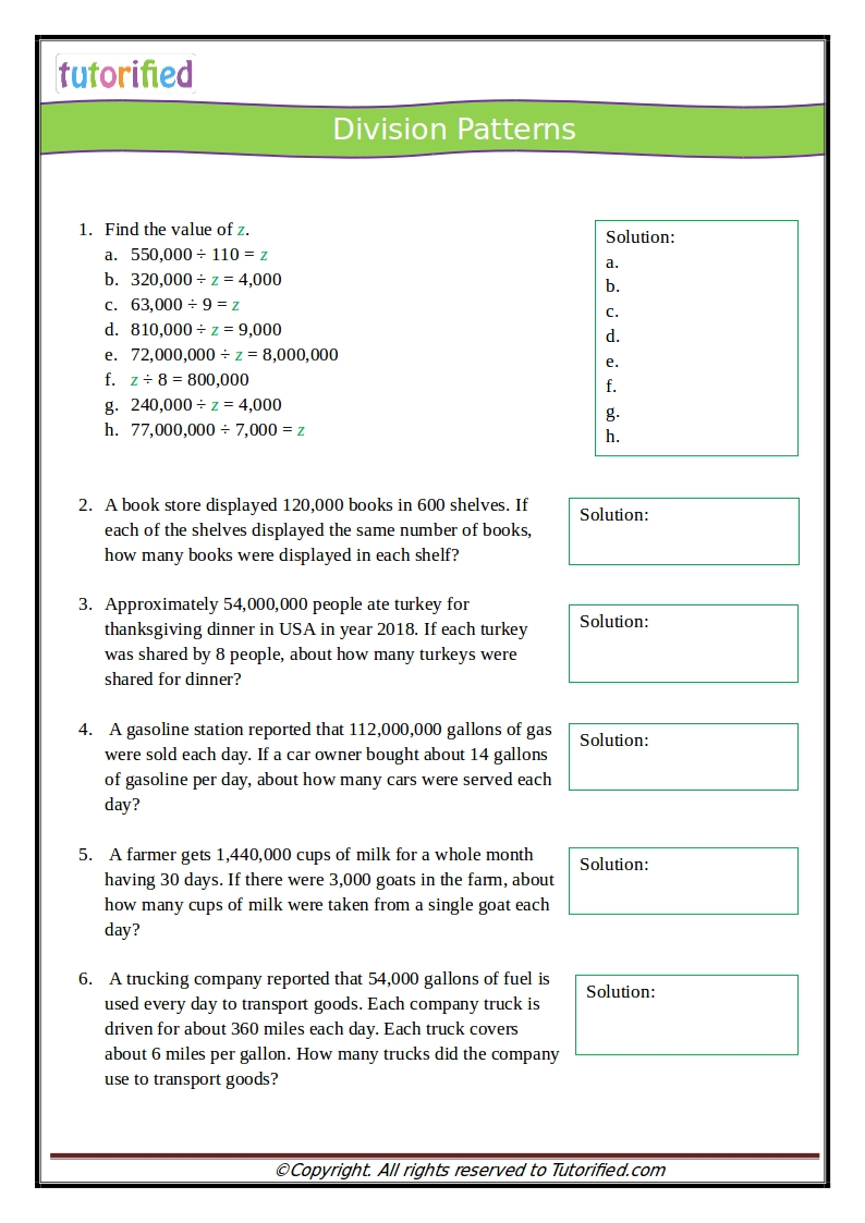 5Th Grade Common Core Math Worksheets