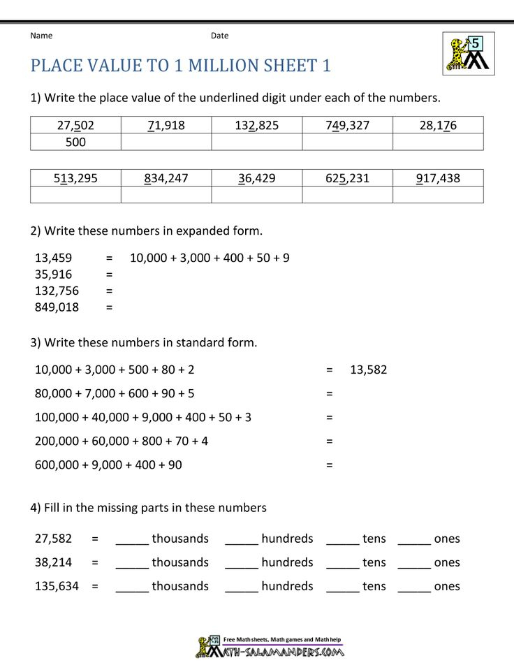 5th Grade Place Value Worksheets 5th Grade Place Value Practice 