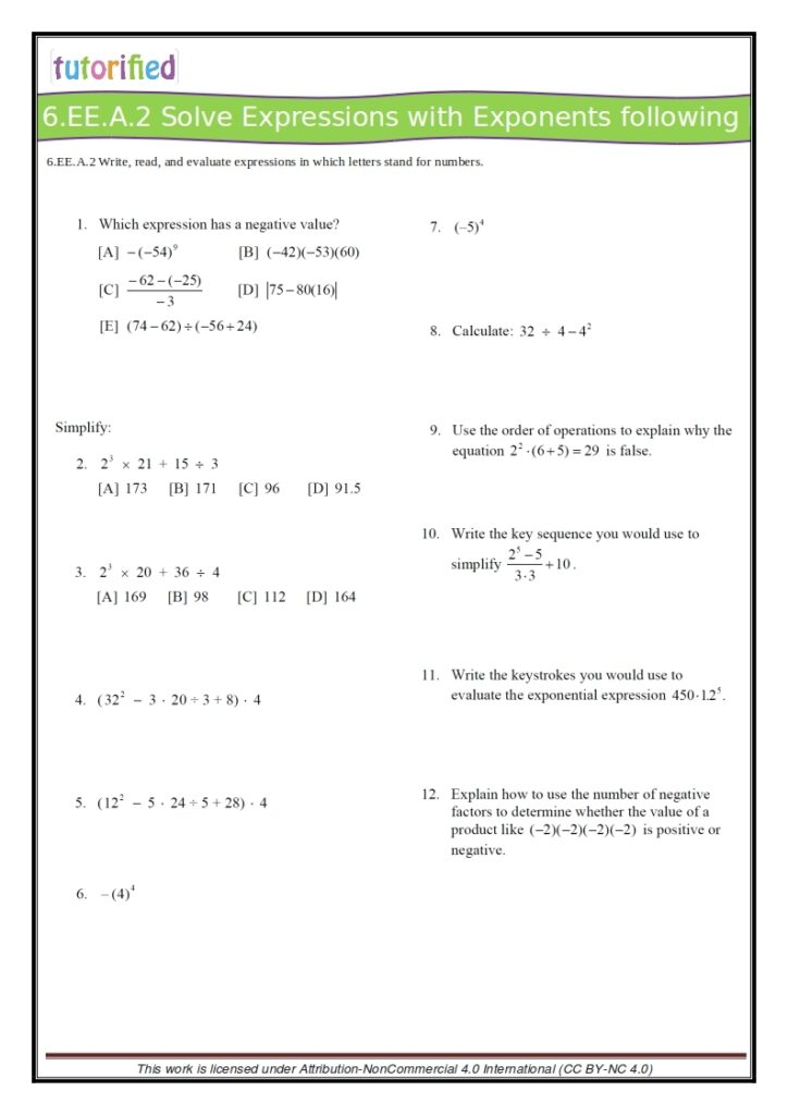 6th Grade Cc Math Worksheet Answer Keys Math Worksheet Answers