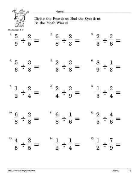 6th Grade Dividing Fractions Worksheets Worksheets Master