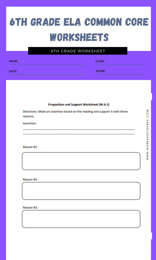 6Th Grade Ela Worksheets