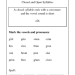 7 Open Syllable Worksheets Worksheeto