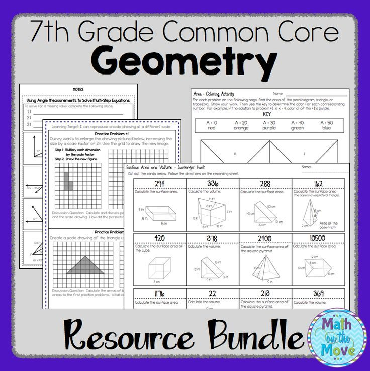 7th Grade Geometry Bundle Of Resources