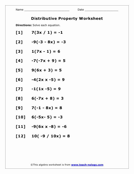 7th Grade Math Worksheets Algebra