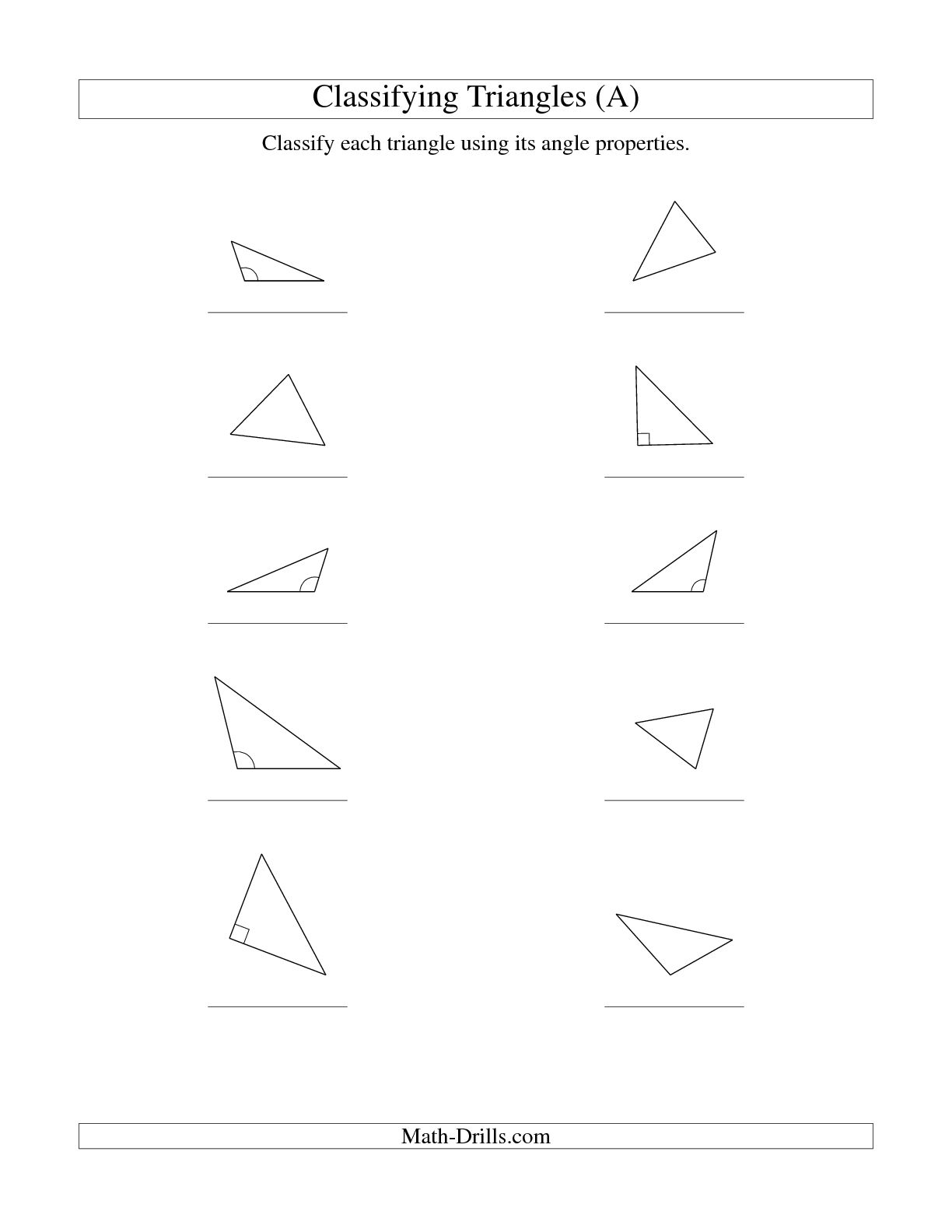 8 Triangle Classification Worksheet Worksheeto