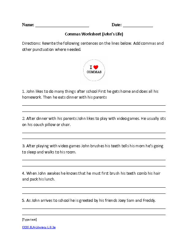 8th Grade Common Core Language Worksheets Englishlinxcom Board 8th 