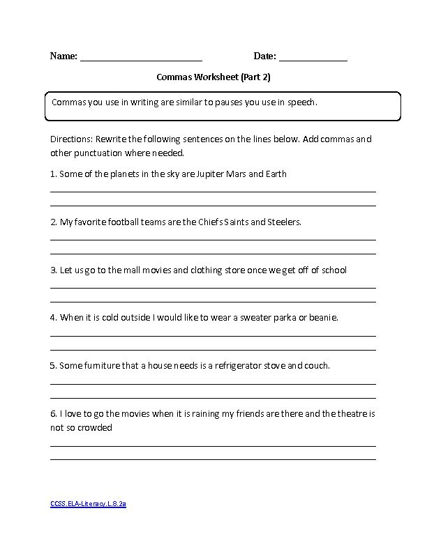 8th Grade Common Core Language Worksheets Language Worksheets 