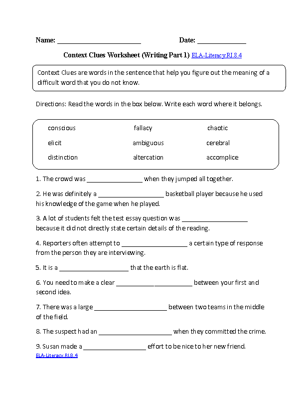 8th Grade Common Core Reading Informational Text Worksheets Text 