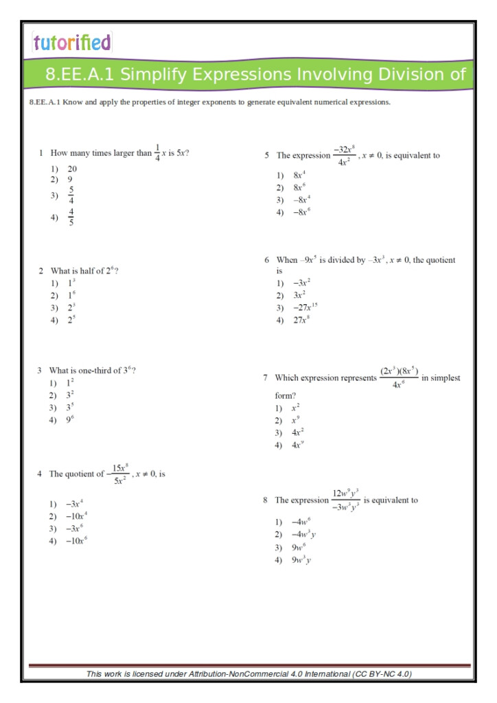 8th Grade Math Worksheets Printable Pdf Worksheets 8th Grade Math 
