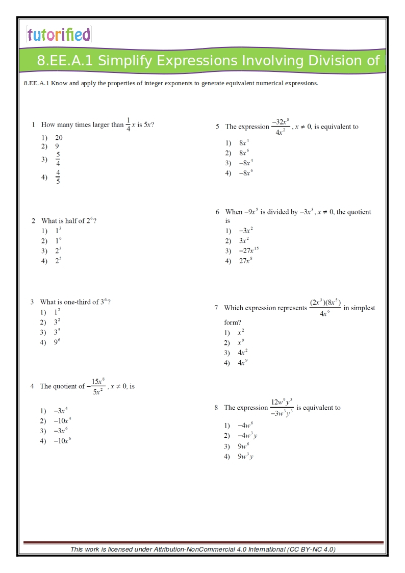 8th Grade Math Worksheets Printable Pdf Worksheets 8th Grade Math 