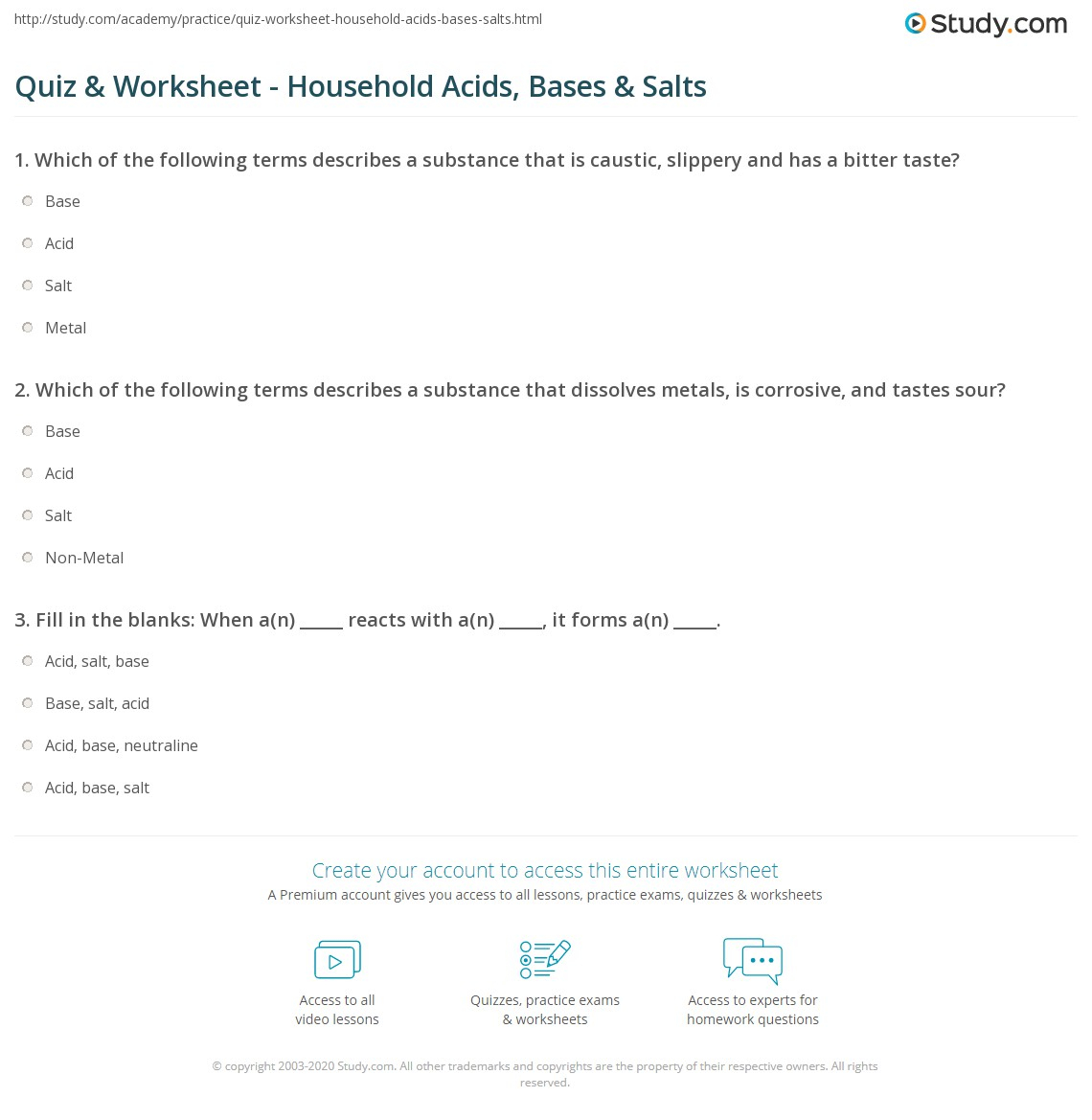 Acids And Bases Worksheet Physical Science Chemistry Acids And Bases 