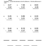 Adding And Subtracting Decimals Worksheets Adding And Subtracting