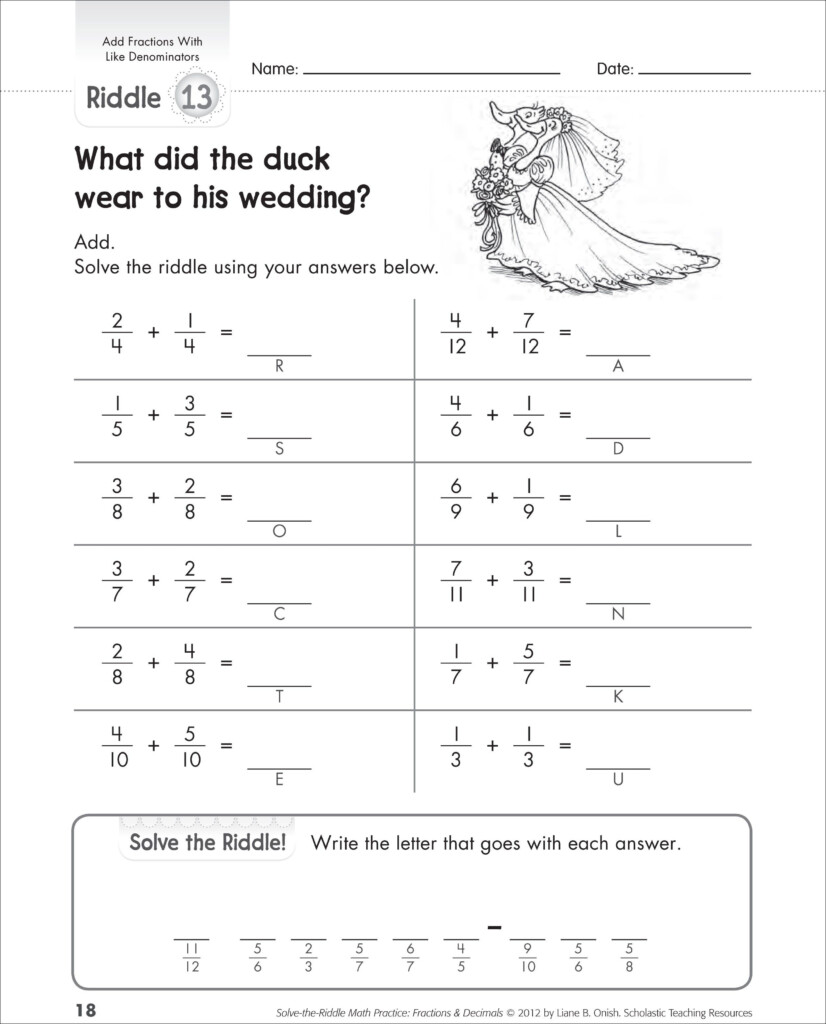 Adding Fractions With Common Denominators Matem tica Atividades