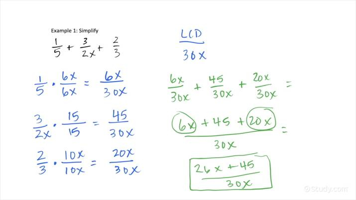 Adding Rational Expressions With Different Denominators And A Single 