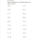 Addition And Subtraction Fractions Worksheets