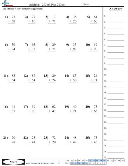 Addition Worksheets Common Core Math Common Core Worksheets Common 