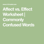Affect Vs Effect Worksheet Commonly Confused Words Commonly