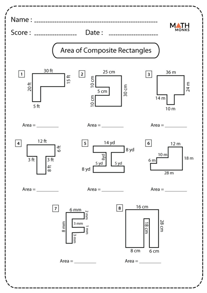 Area Of Composite Figures Worksheet Homeschooldressagecom Area Of 