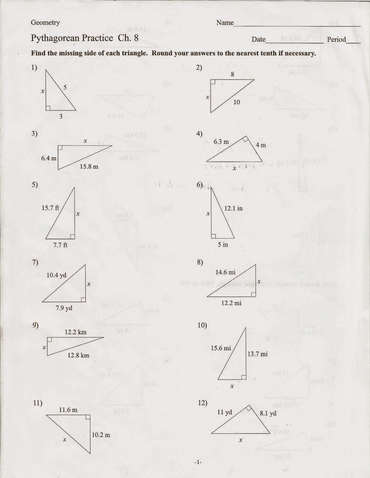 Calculate The Hypotenuse Using Pythagorean Theorem No Rotation A 