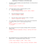 Chemistry Heat Problems Worksheet