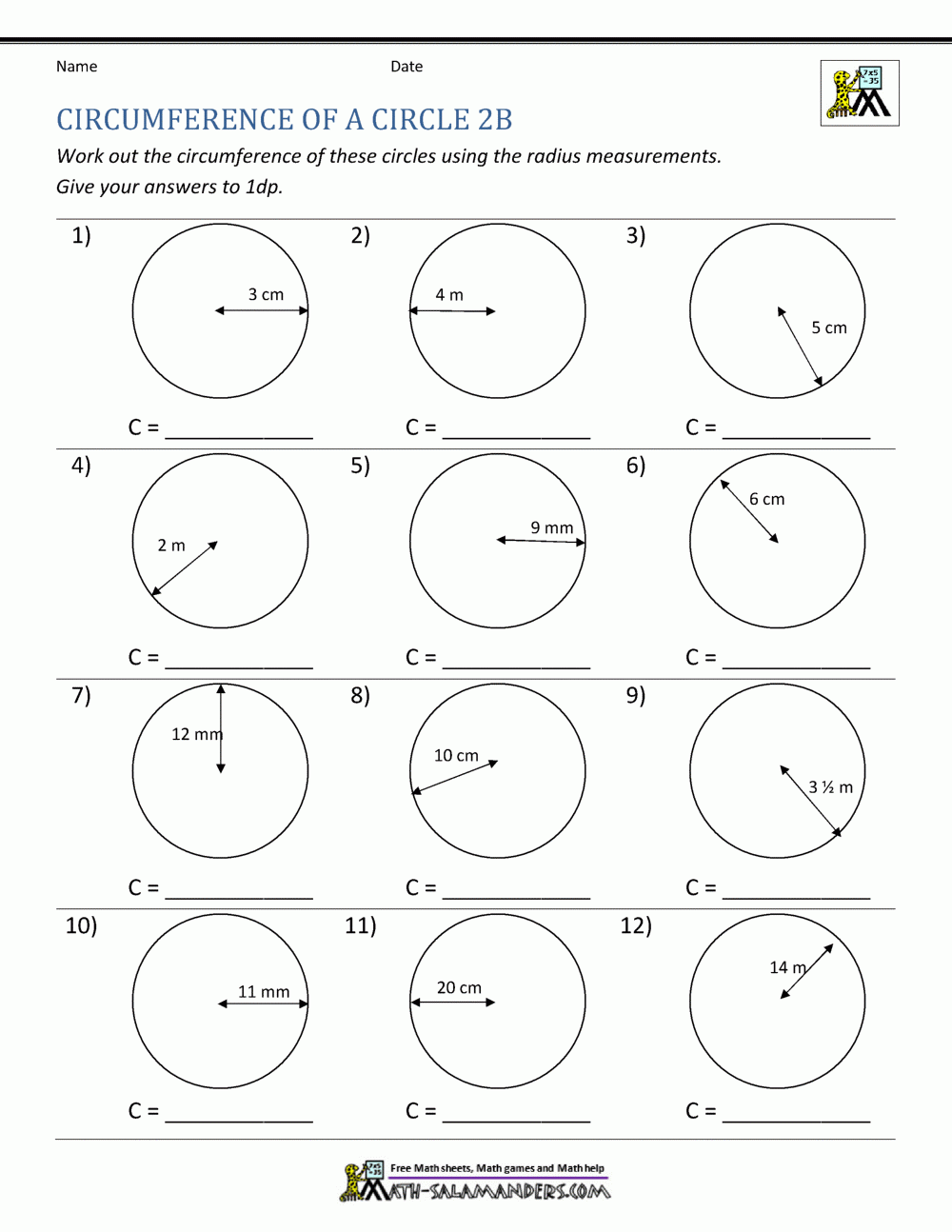 Circumference Of Circles Worksheets WorksheetsCity