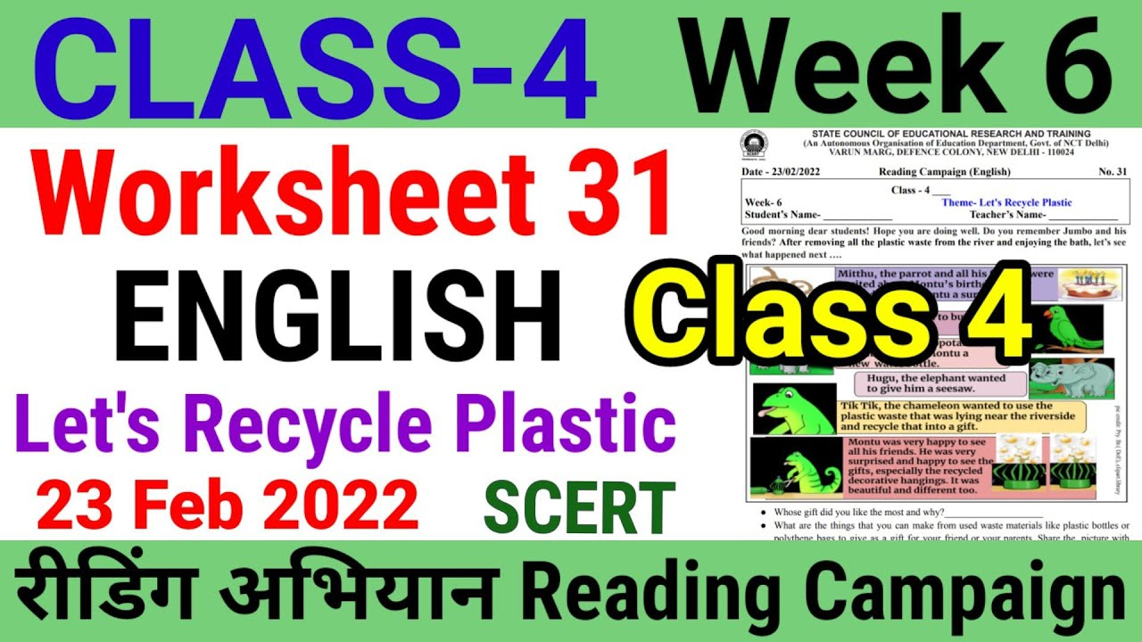 Class 4 English Reading Campaign Worksheet 31 Week 6 23 2 22 Let s 